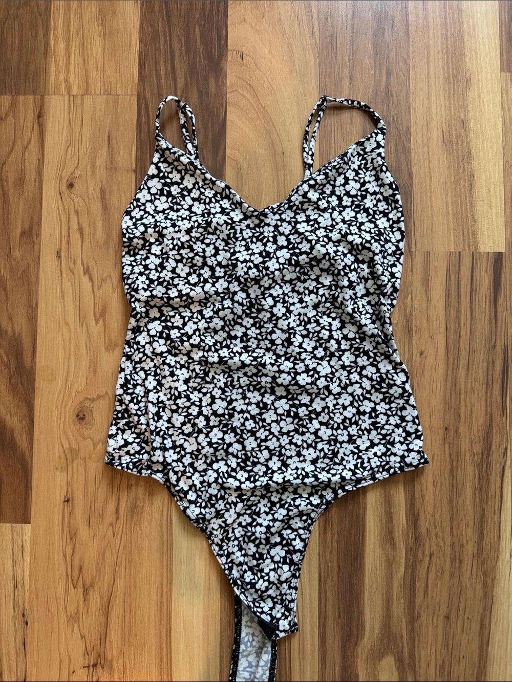 Celebrity Pink Black and White Floral One-Piece
